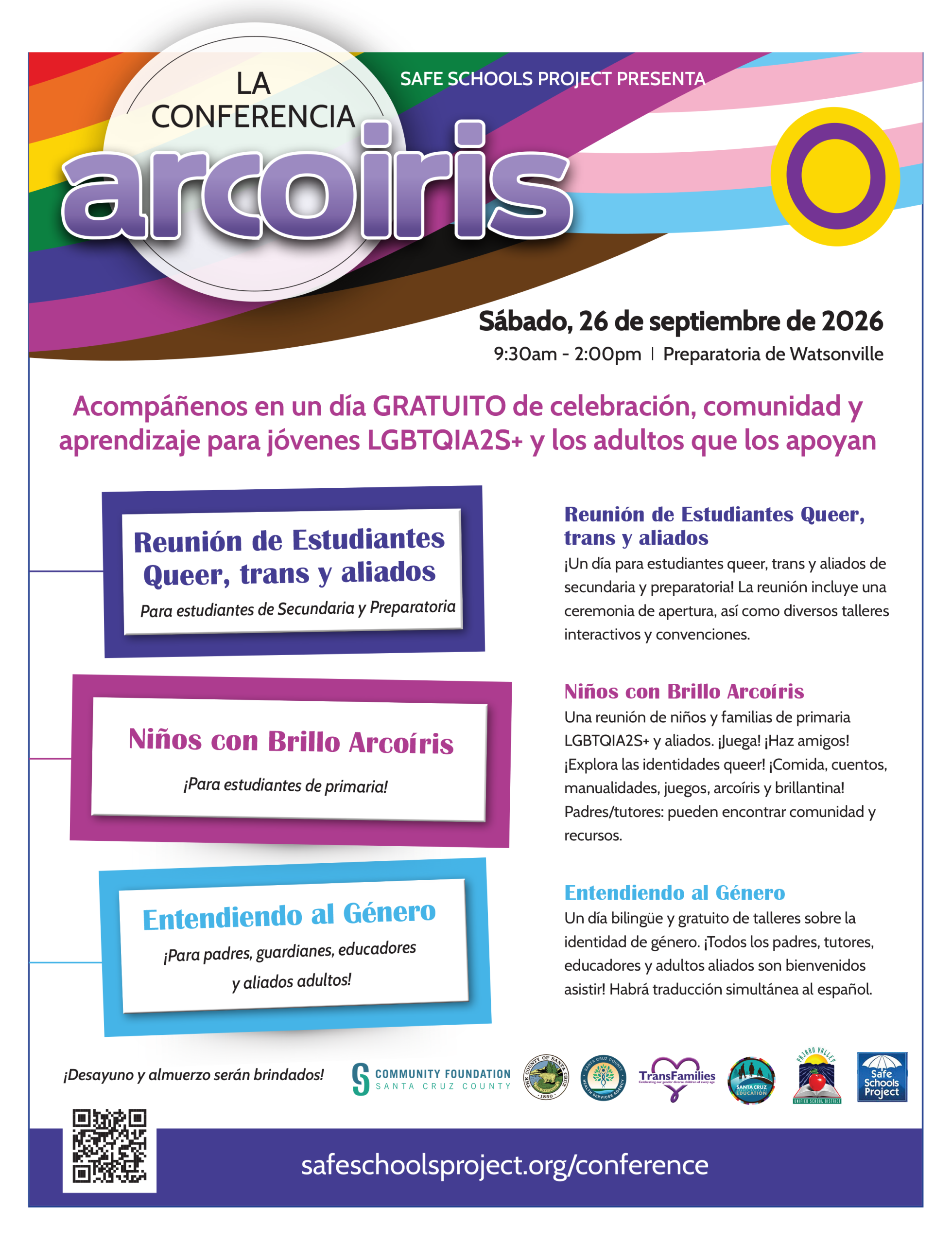 Rainbow Conference 2026 Flyer Spanish